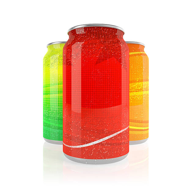 istock Red can, no brand, blank label, white background 520603063