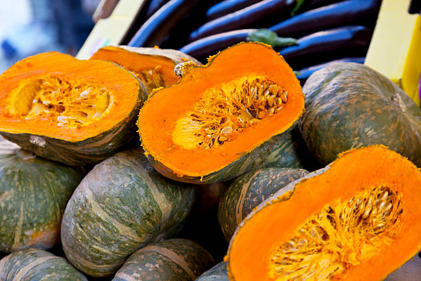 istock Green pumpkins and eggplant. 520603517