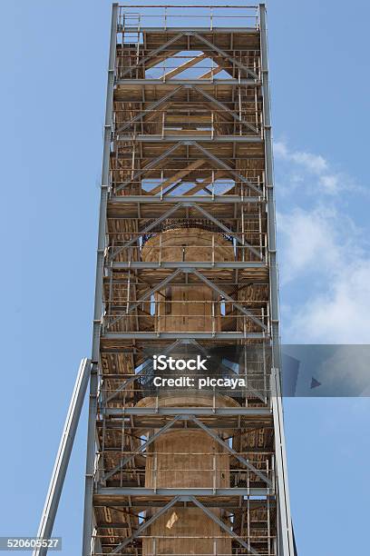 Metallic Structure Around An Ancient Column In Rethymnon Stock Photo - Download Image Now