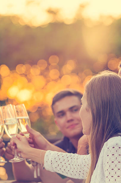 istock Group of friends drinking champagne. 520614310