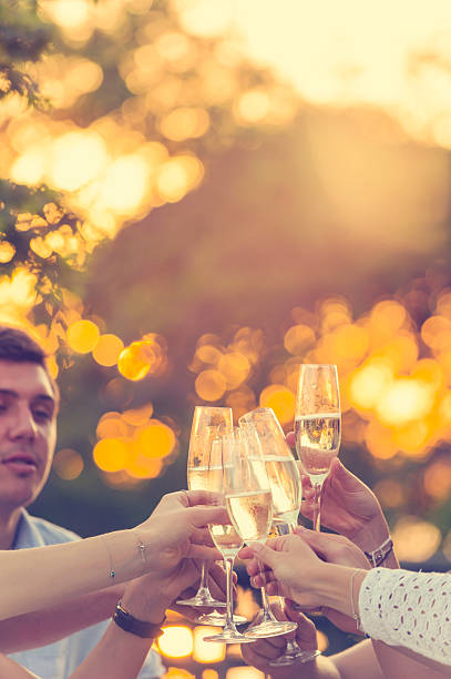 istock Group of friends drinking champagne. 520614348