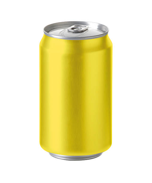istock yellow aluminum can with space for design and clip path 520617156