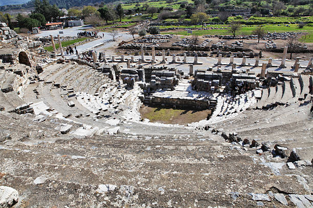 이즈미르 터어키 - 3월 9일 - 2012년 로마 암피시어터 in 에페수스 - ephesus amphitheater circle ellipse 뉴스 사진 이미지