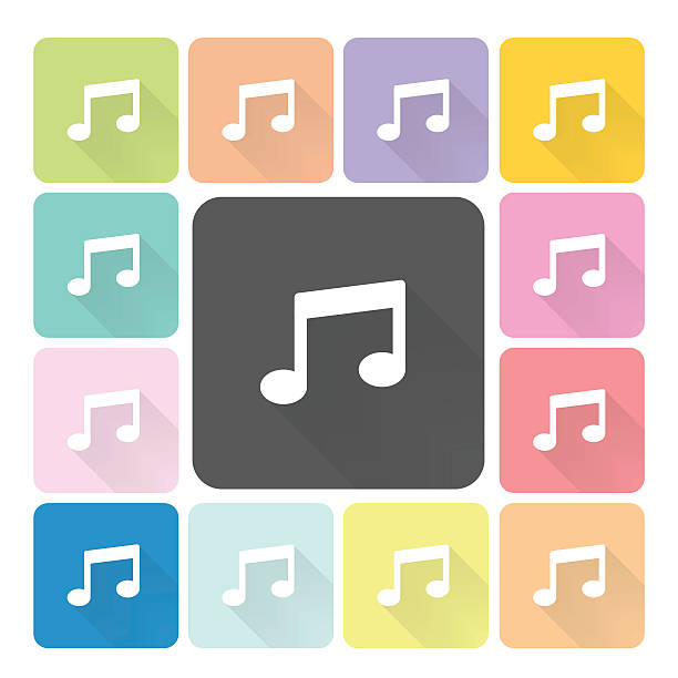 ilustrações de stock, clip art, desenhos animados e ícones de ícone de música de ilustração vetorial de cor - musical staff musical note music musical symbol