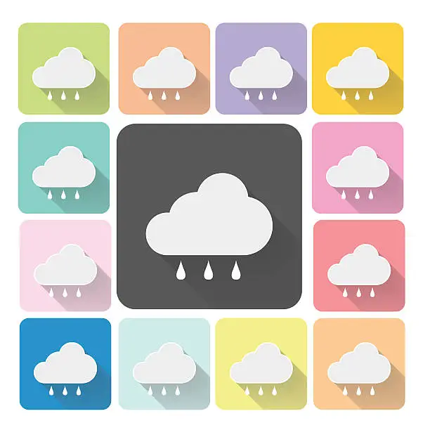 Vector illustration of Weather Icon color set vector illustration