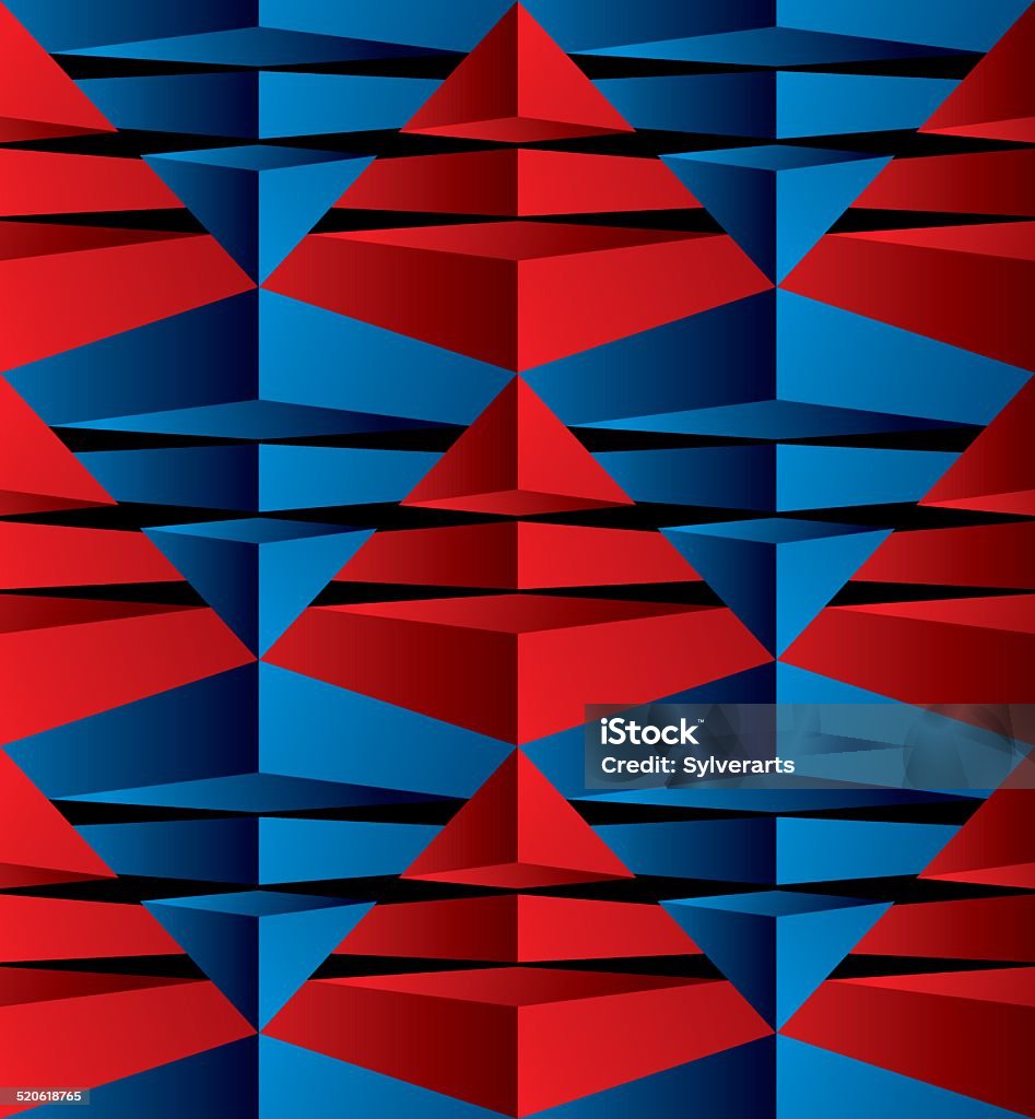 Geometric Seamless Pattern Red And Blue Elements Stock Illustration ...