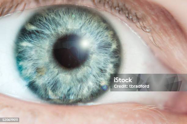 Close Up Of A Blueish Green Eye Stock Photo - Download Image Now - Close-up, Eyeball, Green Color