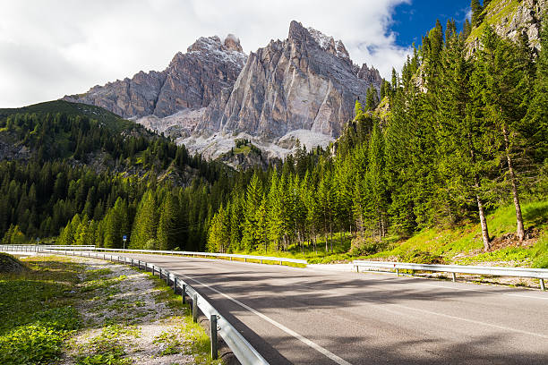 Road in Dolomites mountains, Italy Europe stock photo