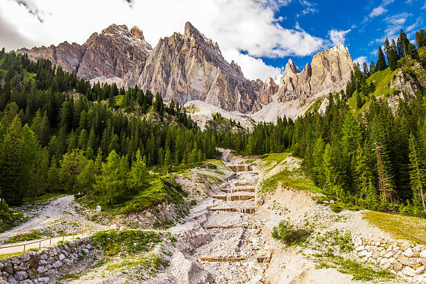 Road in Dolomites mountains, Italy Europe stock photo