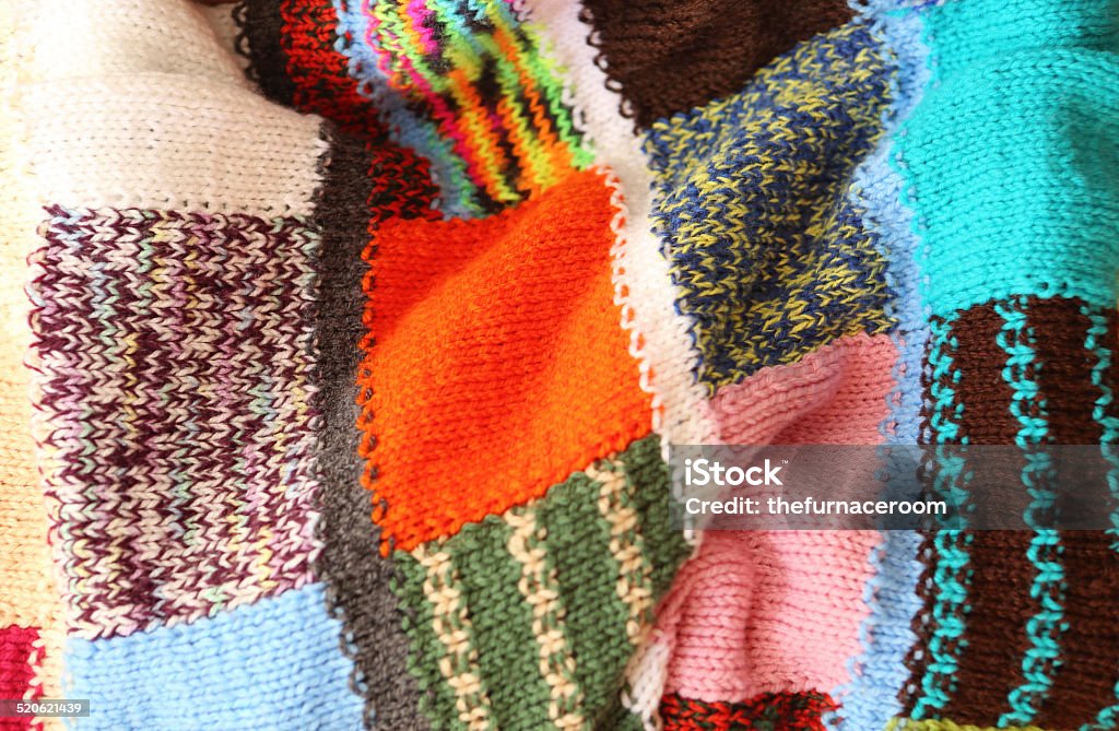 crocheted blanket a colourful home made blanket Crochet Stock Photo