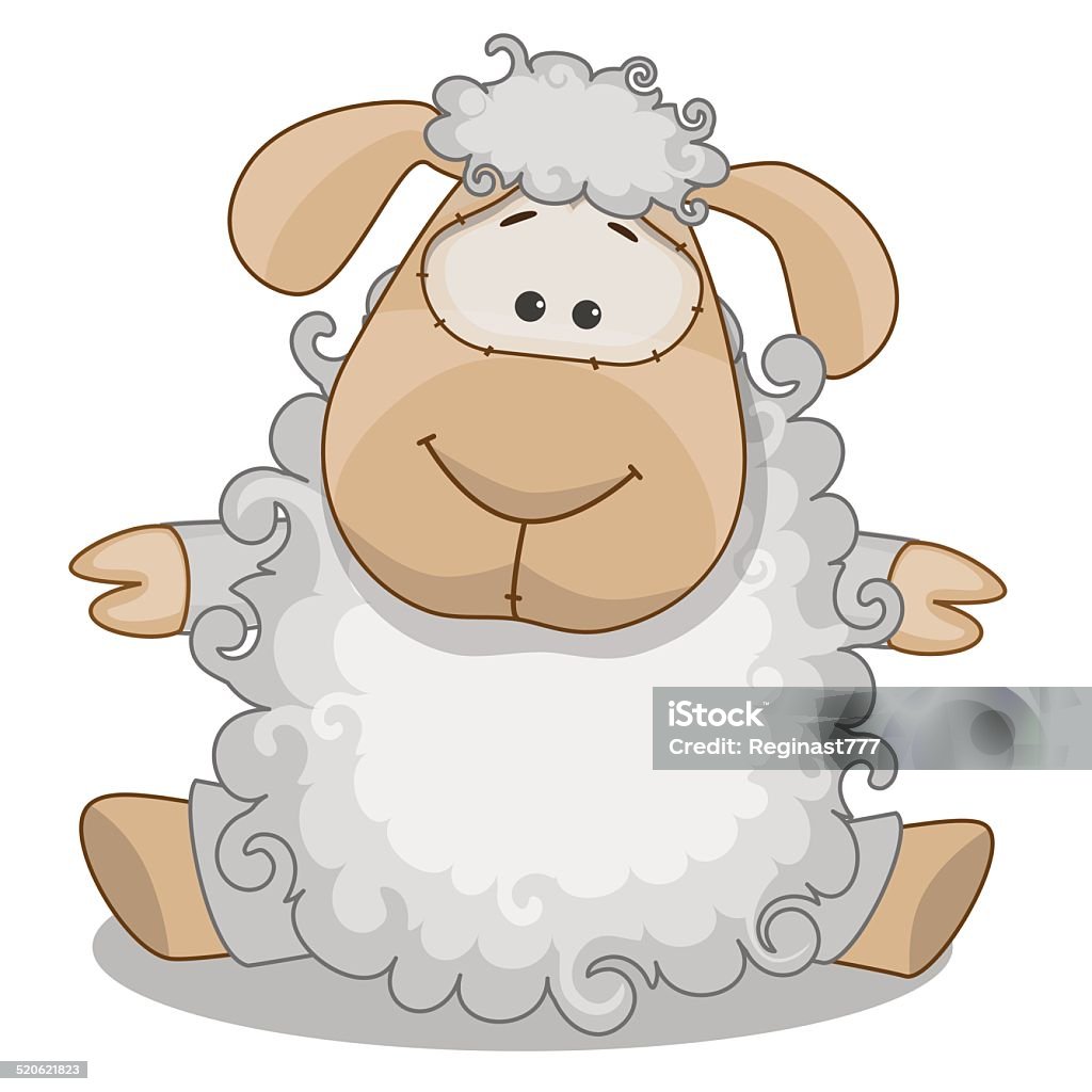 Sheep Cute Sheep isolated on a white background Livestock stock vector