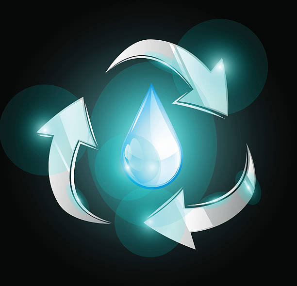 Recycled water droplet vector art illustration