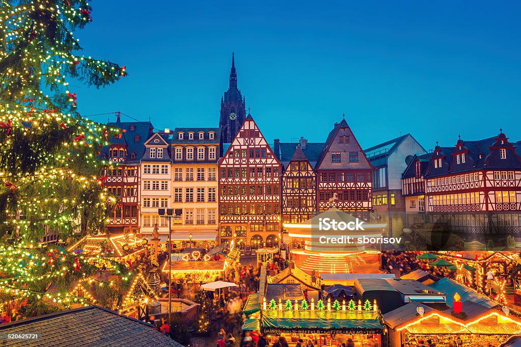 Christmas market in Frankfurt Traditional christmas market in Frankfurt, Germany Christmas Market Stock Photo