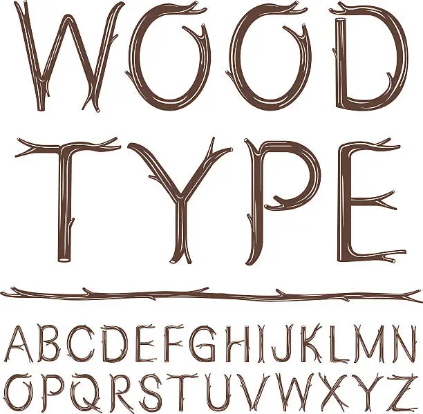 Vector illustration of Wood Type