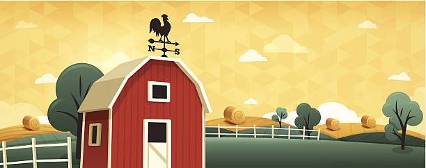 Farm Background Beautiful farm background with space for copy. EPS 10 file. Transparency effects used on highlight elements. farm clipart stock illustrations