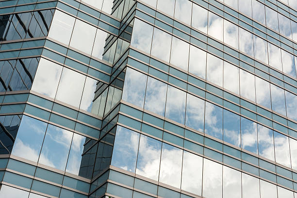 Office glass windows background stock photo