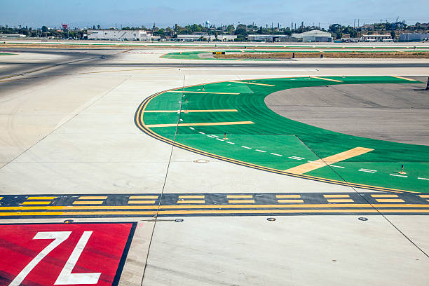istock runway with marks at the airport 520637321