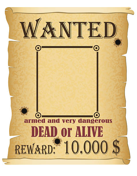 ogłoszenie chciał plakat wektor ilustracja karnego - wanted poster wild west poster paper stock illustrations