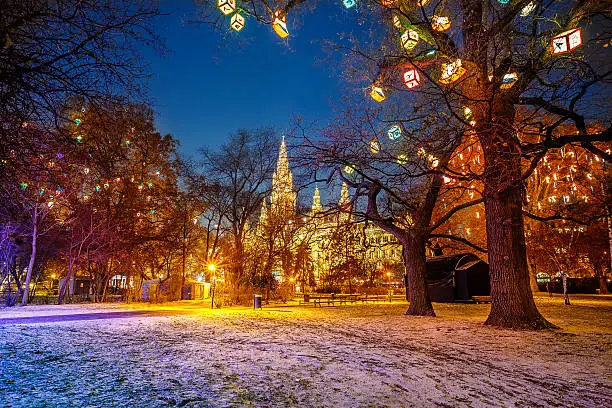 Photo of Vienna town hall and park