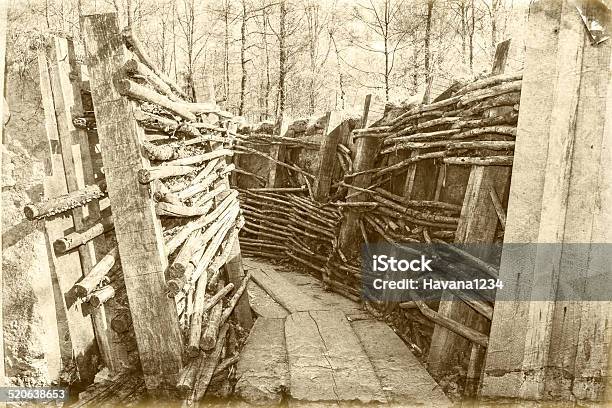 World War One Trench Belgium Flanders Stock Photo - Download Image Now - World War I, Trench, War