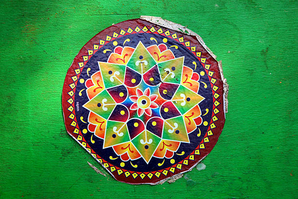 istock Background of old used green Mandala 520638991