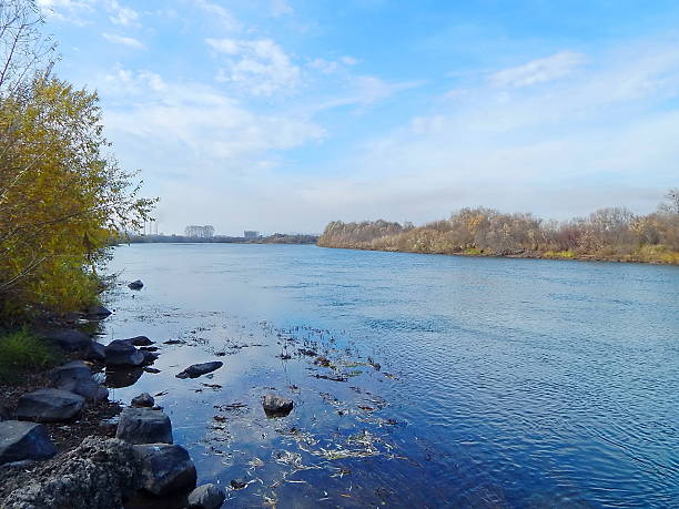 istock Autumn landscape on the river in October 520640109