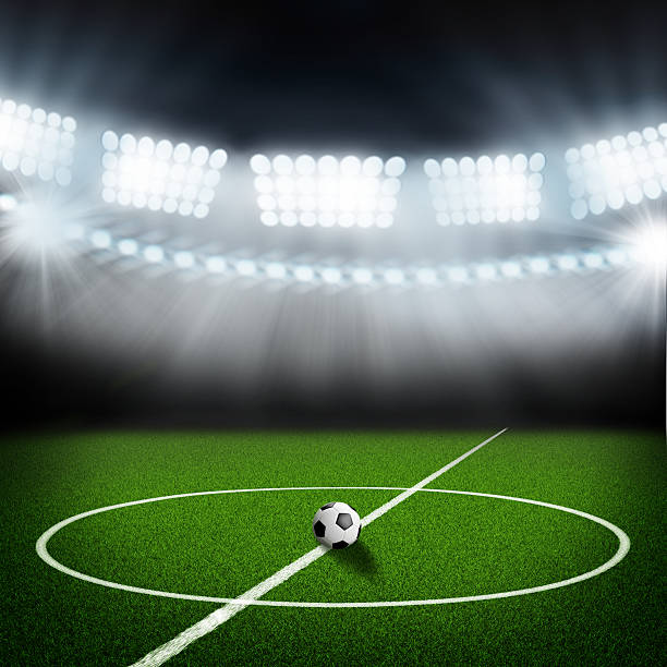 istock soccer field center and ball 520641005
