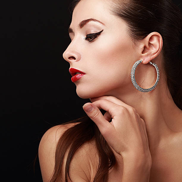 istock Perfect make-up female model face profile looking sexy 520641791