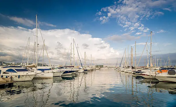 Yacht marina San-Antonio pier. Eivissa, Balearic islands, Spain