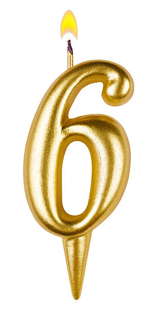 istock Birthday candles number six isolated on white 520642287