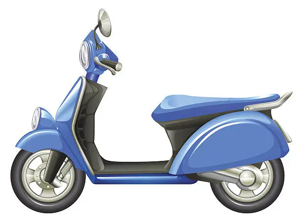 Vector illustration of Blue scooter