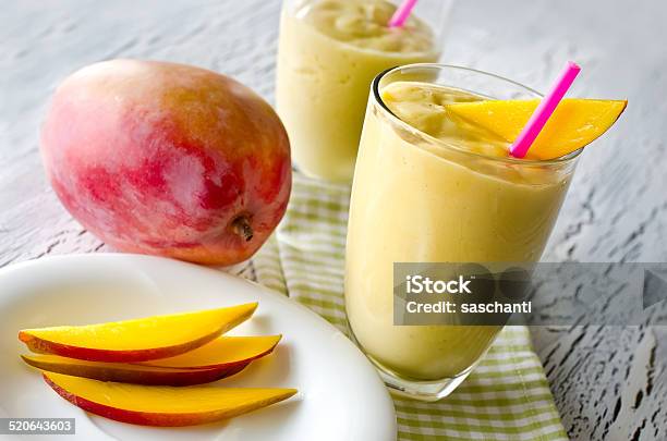 Healthy Mango Tropical Smoothie Horizontal Stock Photo - Download Image Now - Backgrounds, Breakfast, Cocktail
