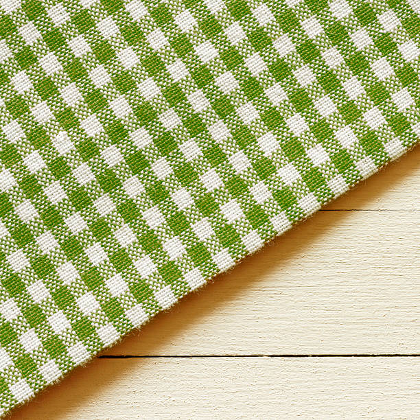 istock Checkered Tablecloth On The Wooden Table 520646016