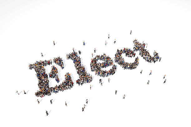 istock Group of people forming the word Elect 520647722