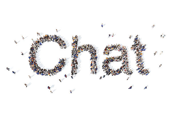 istock Group of people forming the word Chat 520647984