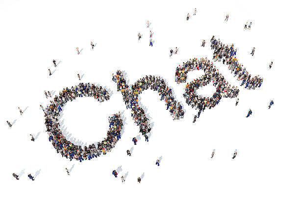 istock Group of people forming the word Chat 520648018
