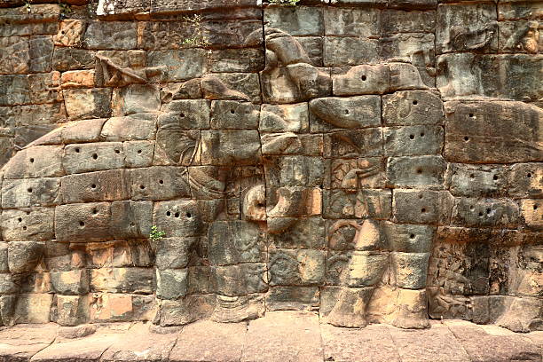 istock Angkor site carvings, Cambodia 520648220