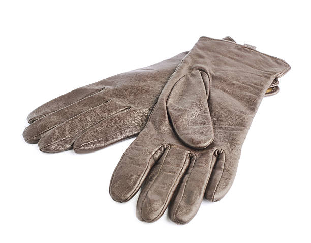 istock Brown leather glove isolated 520649406