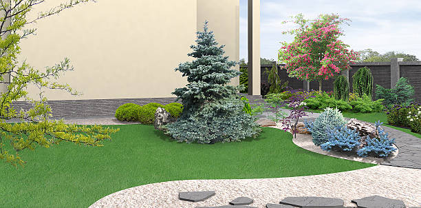 istock Landscaping planting of greenery, 3d rendering 520649504