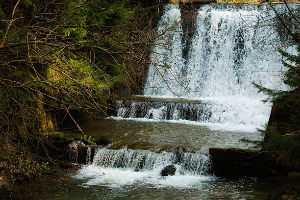 istock Beautiful Beskidy waterfall - Rysianka mountain 520649560
