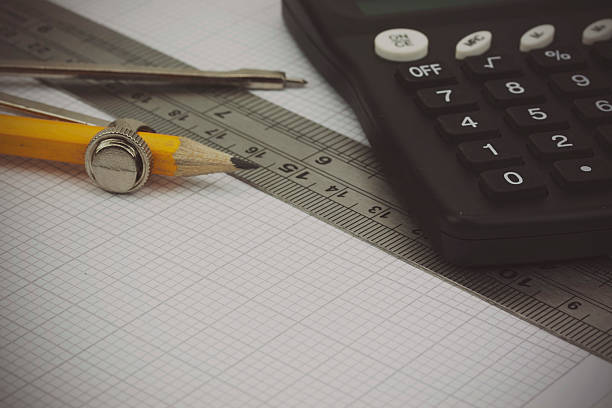 istock Drawing equipment and calculator 520649598