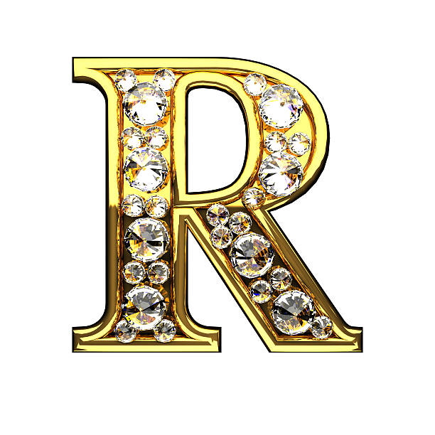 Letra R Con Diamantes - Banco de fotos e imágenes de stock - iStock