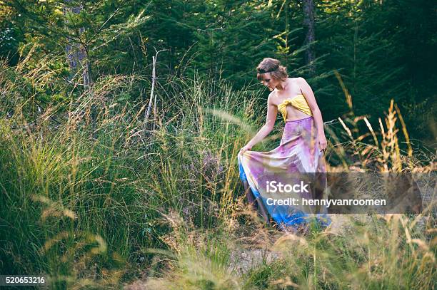 Fashion Photo Of Boho Woman Wandering In Nature Stock Photo - Download Image Now - 20-24 Years, Adult, Arts Culture and Entertainment