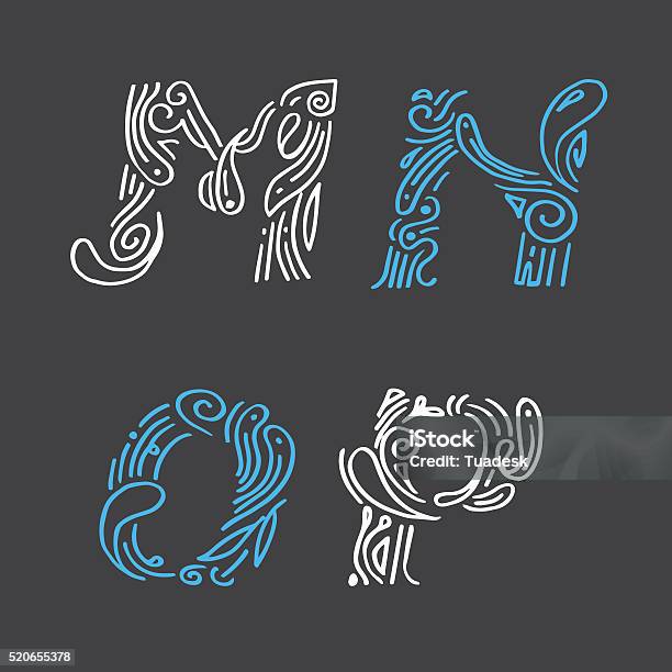 Abstract Lettering Designer Examples Lettering Set Designhand Drawn Stock Illustration - Download Image Now ...