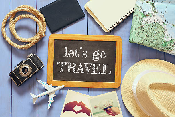 istock traveling concept. vintage filtered. top view 520656732