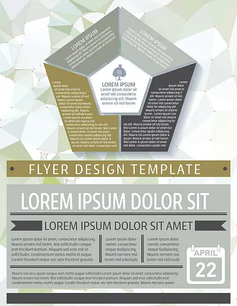 Vector illustration of Elegant Business Report Template On A Polygon Background