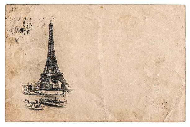 istock vintage postcard with Eiffel Tower in Paris, France 520658313