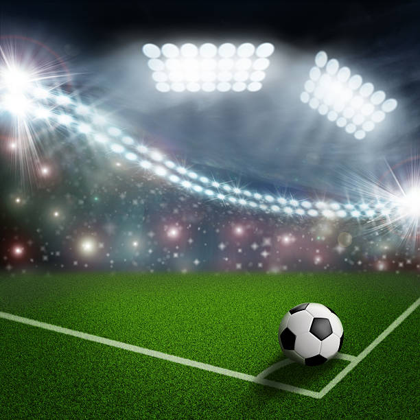istock soccer ball on the green field corner 520659107