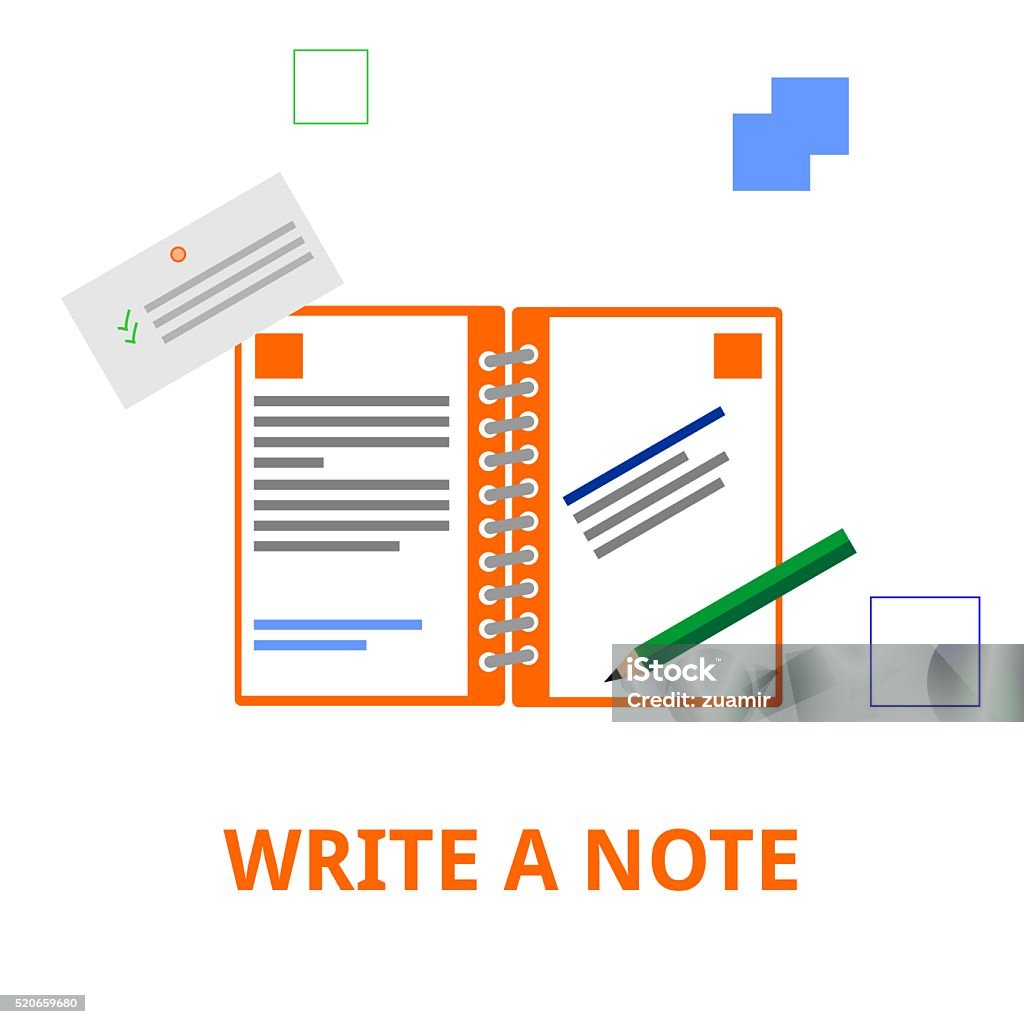 Illustration Write A Note Stock Illustration - Download Image Now ...