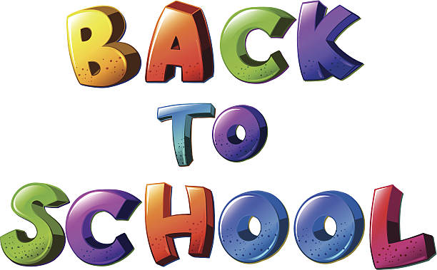 Back to schoo Illustration of a sign back to school back to schoo stock illustrations